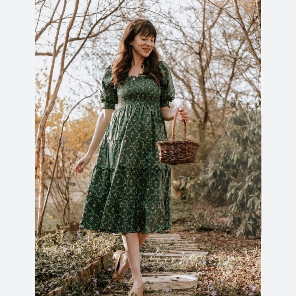 The Nesli Nap Dress - XS in Emerald Trelis